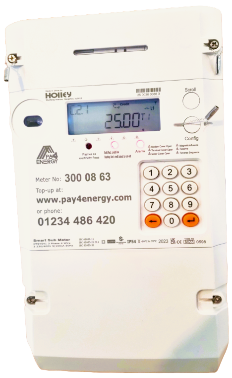 Pay4Energy Three Phase with Integrated Keypad